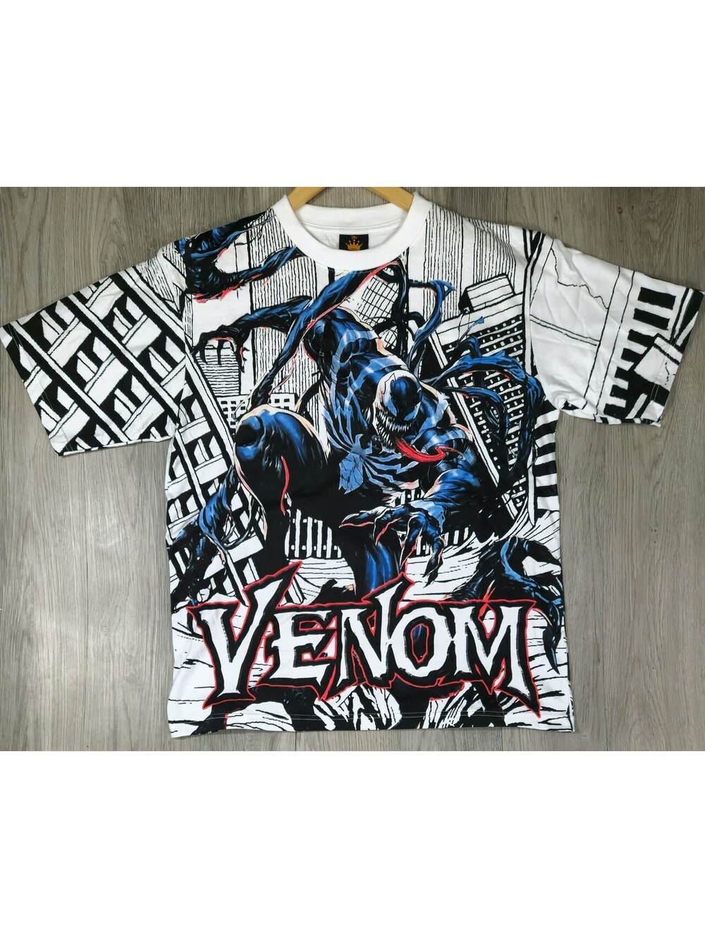 RARE Art For Villains Venom Spider-Man AOP Mega Print Tee XL